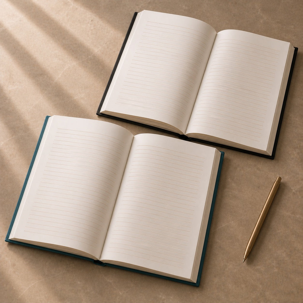 Black Luna Wai Signature Notebook with white lined interior pages